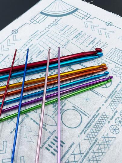 [Extra Largo] Ganchos de ganchillo de colores para crochet afgano de 2.0-8.0mm (Multicolor flexible, color de gancho aleatorio), set de 11 piezas de diferentes tamaños, longitud de 10.63 pulgadas, adecuado para kit de manualidades de ganchillo para principiantes