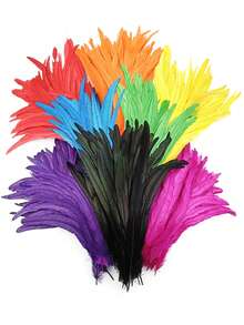 20pcs 23.30cm-9.2-12nch Rooster Pheasant Tail Feathers Plumes DIY Headdress Halloween Decoration Wedding Christmas Craft Supplies Accessories - A - View 19