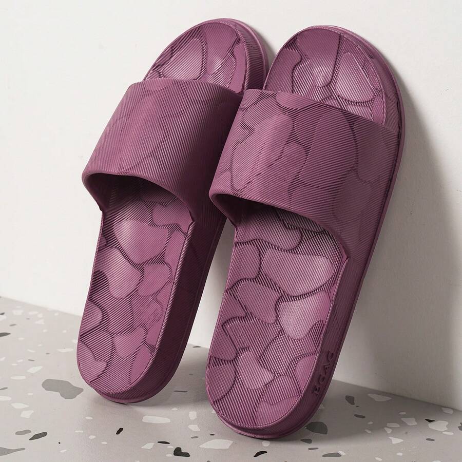 女士迷彩室内/室外EVA防臭沙滩拖鞋 - 紫色 - 查看 1
