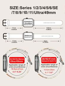 橙白猫咪硅胶表带，兼容 38mm 40mm 41mm 42mm 44mm 45mm 49mm，适用于 Series Ultra/SE/8/7/6/5/4/3/2/1 - 彩色 - 查看 6