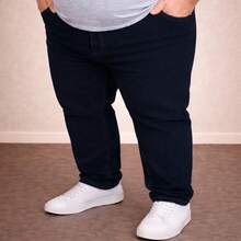 Men's Plus Size Jeans 48 To 58 Lycra Slim XXG - Màu xanh đậm - Xem 1