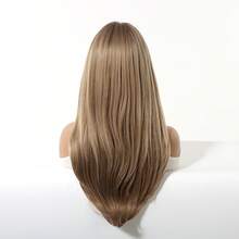 TOPSHE 24英寸摩卡棕色多层自然卷曲中分假发，合成耐热女士假发，适合度假、旅行、化装舞会、派对、日常佩戴、音乐节、婚礼季、节日礼物、婚礼音乐节等场合。 - 摩卡棕 - 查看 7