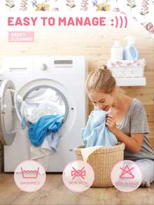 1pc Minimalist Modern Floral Printed Washed Fitted Sheet, Bedroom Printed Bed Cover, Bedding (Pillow Case Not Included) - Multicolor - View 7