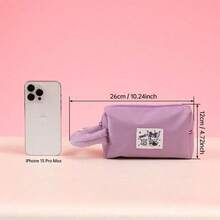 Kuromi Square Cosmetic Bag, Compartmentalized Toiletry Organizer, Cartoon Cute Travel Pouch - Purple - View 4