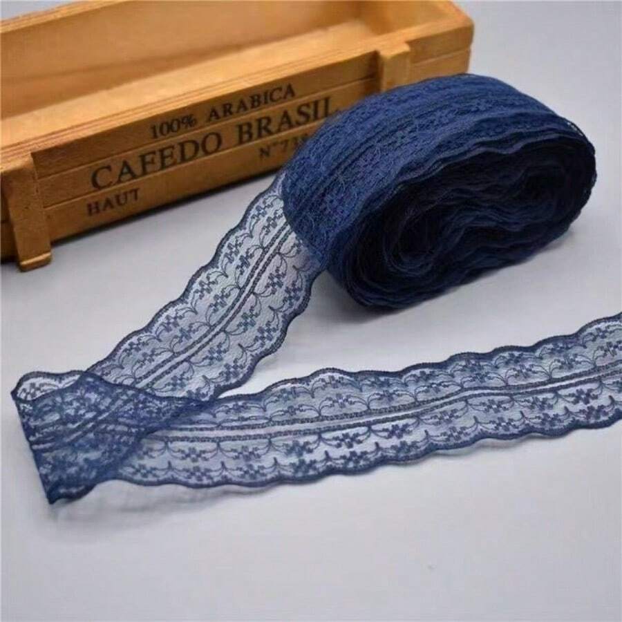 Bilateral Non-Elastic Lace Handmade DIY Clothing Curtains Sofa Sewing Lace Accessories Width 4.5CM Length 1000CM - Dark Blue - View 1