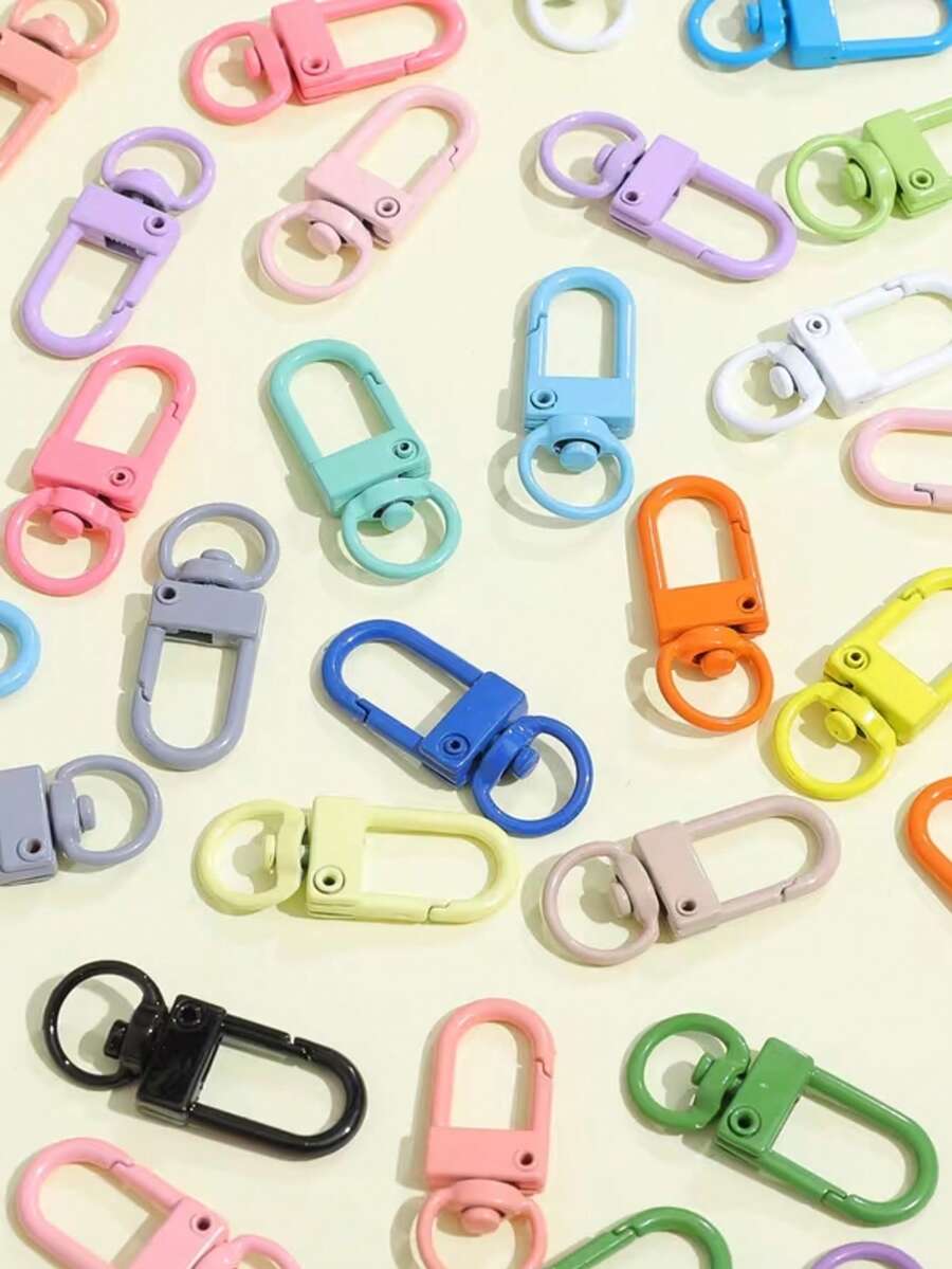 10/30/50/100个可旋转龙虾扣，用于制作钥匙扣、彩色挂绳钥匙扣、挂钩，适用于工艺金属钥匙扣夹、小型钥匙扣扣、珠宝制作配件、连接器和手工艺品。