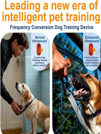 专业犬类训练防吠器，配备三芯逆变器防吠装置和8米LED手电筒，可充电便携，确保宠物安全