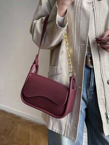 2026 Fashionable Versatile Shoulder & Crossbody Bag For Women - Burgundy - View 3