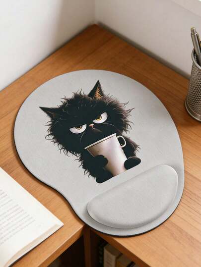 Alfombrilla de ratón con reposamuñecas ergonómico, diseño lindo de gato trabajador, reposamuñecas ergonómico de EVA, alfombrilla de ratón de espuma de memoria antideslizante, alfombrilla de ratón cómoda con soporte suave para la muñeca, soporte de escritorio cómodo y amigable con la piel, alfombrilla de protección de escritorio, adecuada para juegos, oficina, antideslizante, adecuada para computadoras de oficina, portátiles y uso doméstico, una opción perfecta para recuerdos de temporada de graduación, Día de San Valentín, Día de la Madre, temporada de regreso a clases y regalos del Día de San Valentín.