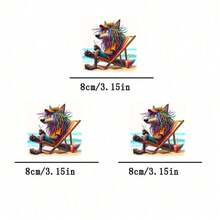 1pc/2pcs/3pcs Rainbow Dreadlocks Iron-On Patch | Fashionable Thermal Transfer Sticker, Personalized Fabric Decor - Multicolor - View 3