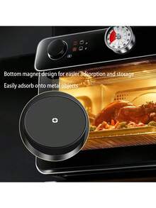 1Pc Stainless Steel Kitchen Timer With Strong Magnetic Back – Loud Alarm Mechanical Countdown Clock For Cooking, Baking, Study & Office – Easy-To-Read Dial, No Battery Required - Multicolor - View 10