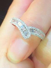 1 PC Glamorous Cubic Zirconia Ring For Women For Wedding Engagement Anniversary Party Jewelry Valentine's Day Gift - 1# - View 2