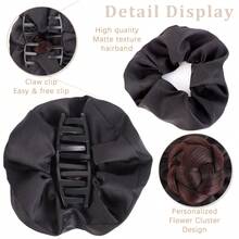 女士爪夹发髻假发，优雅凌乱发髻接发，轻松打造日常及派对发型 - 彩色 - 查看 11