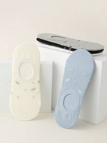 5 Pairs Women's Bow Tie Ankle Socks - Breathable No-Show Socks With Lace Trim, Non-Slip Design Suitable For Spring And Summer - Multicolor - View 5