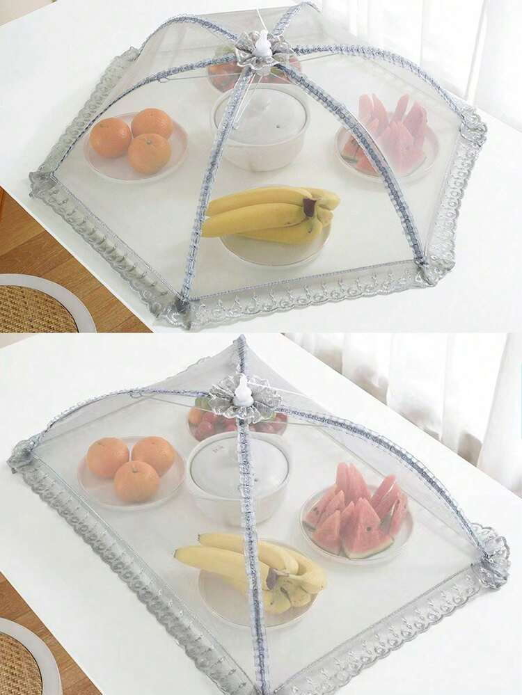 1 Peça Cobertura de Alimentos Dobrável tipo Guarda-Chuva, À Prova de Poeira, Anti-Poluição, À Prova de Moscas e Mosquitos - Multicolorido - Visão 5