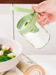 1pc Transparent Glass Spice Jar With Integrated Spoon - Multicolor - View 6