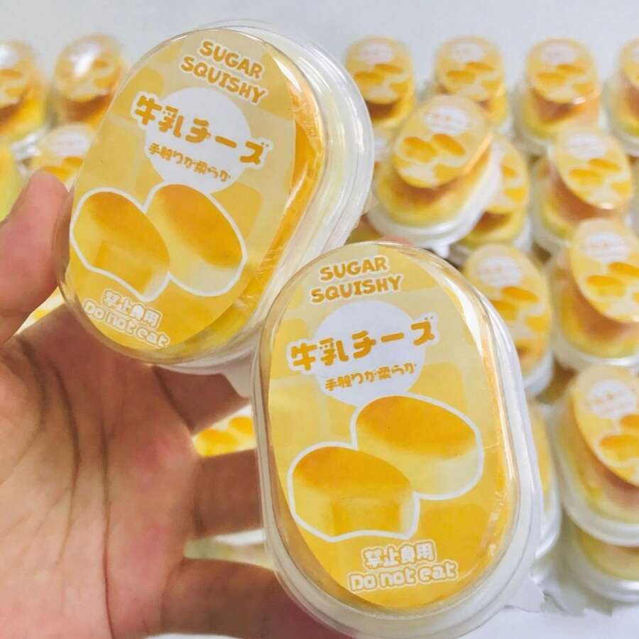 1个随机可爱慢回弹减压玩具，烤奶酪图案 - 黃色 - 查看 1