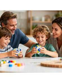 3D Ball Maze Cube Puzzle - Educational Logic Cube For Kids, Parent-Child Battle Game, Stress Relief Toy For Logical Thinking Training - Màu xanh lam - Xem 4