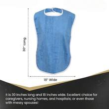 Adjustable Adult Bib, Suitable For Adults, Men, Women, Elderly And Disabled, Towel Fabric, Machine Washable, Blue - Adult Bibs - View 2