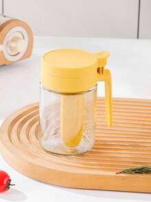 1pc Transparent Glass Spice Jar With Integrated Spoon - Multicolor - View 9