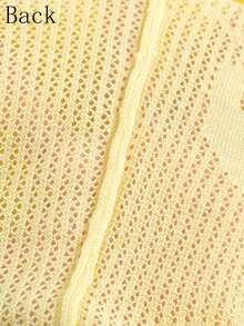 GIGOGOU Áo tank top dệt kim ngắn tay khoét lỗ dành cho nữ, trang phục đi biển thường ngày cho mùa hè. - Màu vàng - Xem 11