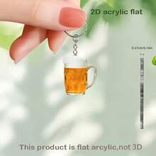 1 móc khóa acrylic 2D phẳng hình bia, quà tặng giá cả phải chăng, thiết kế dễ thương, phù hợp cho Lễ Tạ ơn, Giáng sinh, Halloween, phụ kiện trang trí túi xách, quà tặng giáo viên, phụ kiện lễ hội, quà tốt nghiệp, quà tri ân giáo viên, quà sinh nhật, quà tặng mẹ, quà Ngày của Mẹ - Nhiều màu - Xem 2