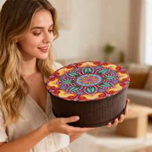 LaoJieYuan 2026 Kit nou de depozitare pentru pictură cu diamant pentru adulți, cutie de depozitare pentru pictură cu diamant lucrată manual cu trandafiri și fluturi DIY, cutie decorativă pentru cadouri de călătorie cu artă și meșteșuguri - Stilul 7 - Necesită să aplicați singuri pietrele - Vizualizare 2