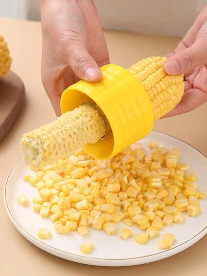 1pc Stainless Steel Corn Kernel Remover, Stainless Steel Corn Kernel Stripper, Plastic Vegetable Peeler, Corn Cob Peeler, Corn Cob Cutter, Corn Sheller, Fruit & Vegetable Tool, Cooking Tool, Kitchen Accessory, Convenient Meal Prep, Efficient Corn Cob Kernel Remover, Household Kitchen Tool
