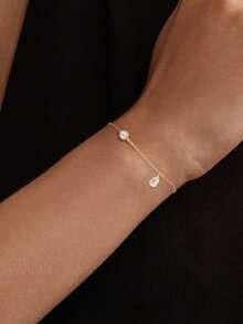 18K Gold Plated ArtificialPearl Bracelet Gold Charm Bracelets For Women Adjustable Fashion Charm Dainty Handmade Jewelry Gifts - Gold - View 7