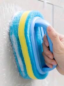 1个粉色升级加厚手柄墙砖海绵清洁刷，厨房手柄式锅刷，多功能浴室瓷砖清洁刷，双层加厚浴缸刷，去污海绵刷 - 牆面清潔刷 - 查看 9