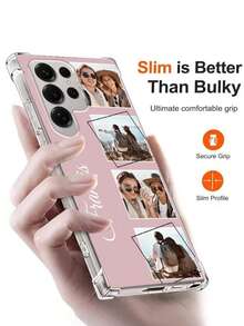 1pc Transparent Shockproof Customizable Puzzle Photo Phone Case, Personalized Name Phone Case, Eternal And Fashionable. An Eternal Customized Phone Case. DIY Customized Phone Case Suitable For S25 Ultra/S25 Plus/S25/S24 Ultra, 11/11 Pro/11 Pro Max/12/12 Pro/12 Mini/12 Pro Max/13/13 Pro/1 Pro Max/13 Mini/14/14 Plus/14 Pro/14 Pro Max/15/15 Plus/15 Pro/15 Max/16/16 Plus/16 Pro/16 Pro Max 16E, Android Phones - Clear - View 5