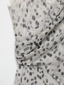 DEEKA Women's Stylish Minimalist Polka Dot Print Camisole Top, Spring/Summer - White - View 3