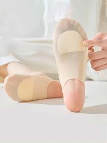 12pcs Ice Silk Fabric Summer Insoles, Thin High Heel, Lightweight Invisible And Anti-Slip Bottom (6 Pairs) - A-Skin Color - View 3