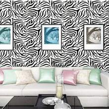 1 Roll Zebra Print Wallpaper, Classic Animal Pattern PVC Removable Covering Film, Bedroom/Studio Decorative Sticker, 17.7inX39.3in/118.1in/196.8in - Black and White - View 4