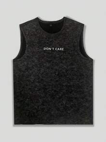 Simple Studio | Áo tank top nam tay ngắn phong cách vintage bụi bặm | Thích hợp mặc mùa hè | Thoải mái & Thoáng khí | Thời trang hàng đầu - màu đen - Xem 5