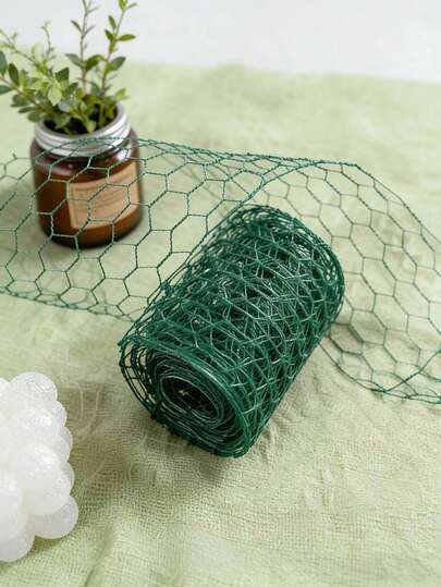 1 Roll Green/Black/Brown Chicken Wire Mesh, 4inch X 118inch Chicken Wire For Craft, Lightweight Hexagonal Wire Netting For Floral Arrangements, Wedding Set Decoration