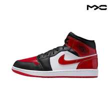 Air Jordan 1 Mid 'Patent Bred Toe' Black Varsity-Red White Sneakers Men HV4091-006 - Multicolor - View 1