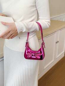 Laser Bowknot Mini Handbag, Mother-Daughter Matching Underarm Small Bag Accessory - A - View 2