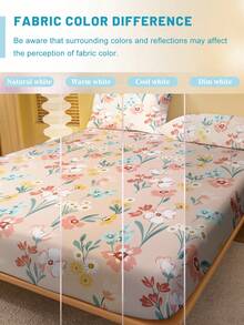 1 Stück minimalistischer, moderner Blume Muster Spannbettlaken, bedruckter Bettbezug für Schlafzimmer, Bettwäsche (ohne Kissenbezug) - Verschiedenfarbig - Übersicht 5