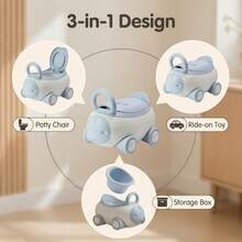 3-In-1 Children's Potty Toilet Trainer, Baby Thick Potty Chair With Inner Bucket, Cartoon Toilet Seat For Boys And Girls - Multicolor - View 2