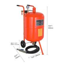 20 Gallon Sand Blaster, 60-110 PSI High Pressure Sandblaster, Portable Abrasive Blasting Tank, Air Sand Blasting Kit With 4 Ceramic Nozzles And Oil-Water Separator For Paint, Stain, Rust Removal - 20 Gallon - 查看 10