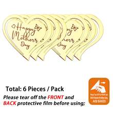 6/10 件装 母亲节快乐 心形设计 金色镜面亚克力纸杯蛋糕装饰 甜点装饰 母亲节派对供应商 - 查看 10