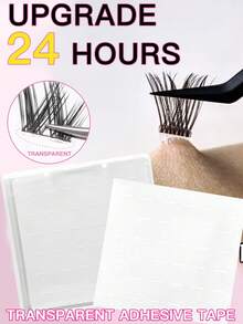 216/432片免胶自粘假睫毛簇，防水，可重复使用，持久粘性，隐形设计，睫毛嫁接工具，簇状假睫毛条，睫毛胶替代品，化妆工具，免胶假睫毛簇 - 無色 - 查看 4