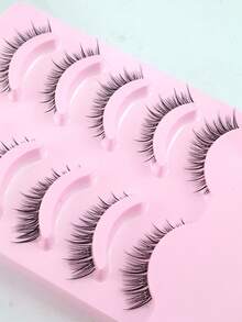 5 Pairs Fox-Inspired Invisible Band Natural Looking Fluffy Eyelashes, Tapered Ends, Soft & Lightweight, Suitable For Dates And Parties - View 7