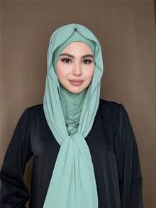 1 pieza Hiyab de jersey instantáneo con hiyab de gasa, tela suave y sedosa transpirable, adecuado para uso diario, festivales, oraciones, peregrinaciones - Multicolor - Ver 20