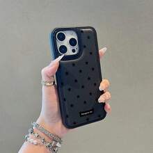 1 pièce Étui de téléphone créatif avec motif d'étoile noir à texture  matelassé, convient pour les séries 11 12 13 14 15 16 17, idéal comme cadeau pour la famille, les amis et diverses occasions - Noir - Voir 5