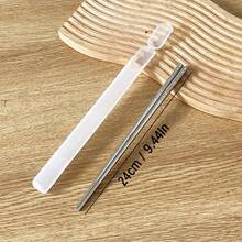19/24cm 304 Stainless Steel Chopsticks With Cute Cartoon Pattern,Anti-Slip & Anti-Mold Chinese Chopsticks With Storage Box Portable Tableware ,Dishwasher Allowable, Suitable For Use In Kitchens, Travel, Picnics, Camping - View 13
