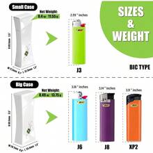 Pocket Lighter Storage Box, Decorative Floral Design, Small And Large Sizes, Black And White, 4 - Pack Set With Protective Cases J3, J6, J8, XP2 Models - Default - View 3