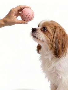 1pc Pet Paw Print Rubber Chew Toy Ball, Interactive Training Toy With Sound For Dogs - Multicolor - View 2