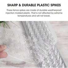 5pcs Plastic Bird Spikes, Outdoor Anti-Cat Anti-Pigeon Bird Deterrent, Garden Fence Squirrel Control Spike - White - View 3